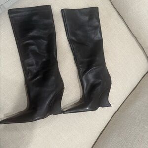 SCHUTZ Black Wedge Heeled Boots